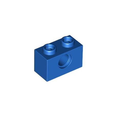 LEGO Peça - Brick technic 1x2 c/furos 4,9mm - (azul) 370023
