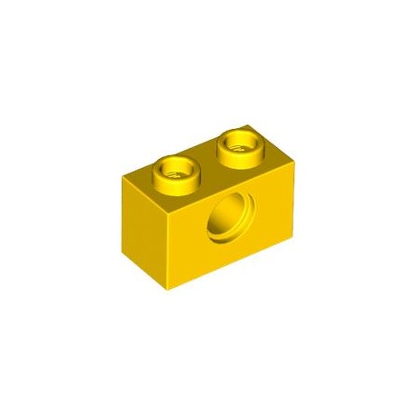 LEGO Peça - Brick technic 1x2 c/furos 4,9mm (Yellow) 370024