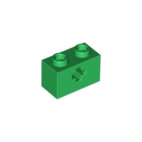 LEGO Peça - Brick technic 1x2 with Axle Hole (verde) 32064