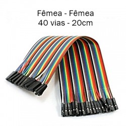 Electrónica - Jump Wire Fita Femea/Femea c/20cm e 10 cores - JWF10FF20COR