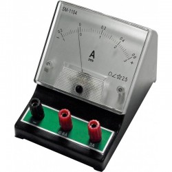 Amperímetro analógico p/ensino de 0-0,6A e 0-3A c/100x100mm - C8423