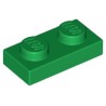 LEGO Peça - Plate 1x2 (Dark Green) 1994