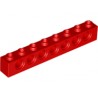 LEGO Peça - Brick technic 1x8 c/furos 4,9mm - (vermelho)