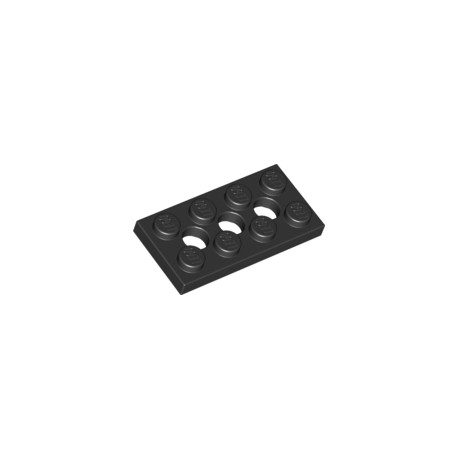 LEGO Peça - Plate technic 2x4 c/furos 3X4,9mm (Black) 370926