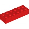 LEGO Peça - Brick 2x6 (vermelho) 1990