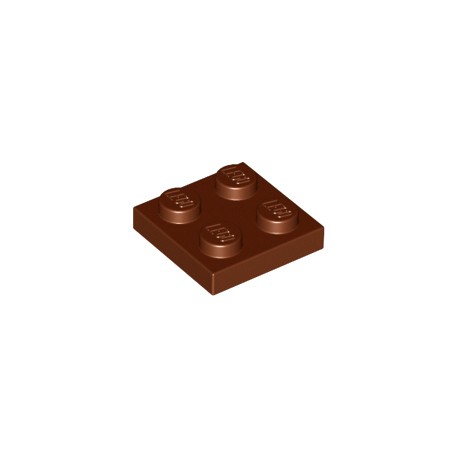 LEGO Peça - Plate 2x2 (Reddish Brown) 4216695