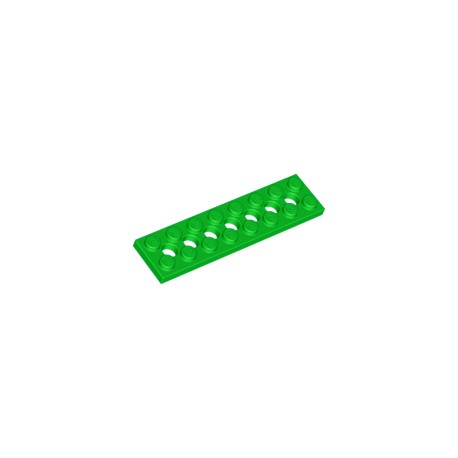 LEGO Peça - Plate 2x8 W. 7 Holes (Bright Green) 6138494