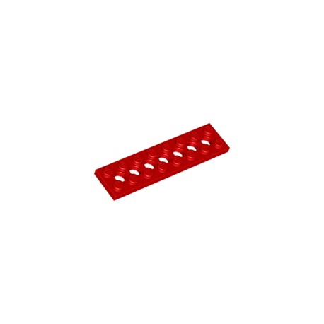LEGO Peça - Plate technic 2x8 c/furos 4,9mm (Red) 373821
