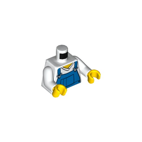 LEGO Peça - Mini Upper Neck Shirt W. Blue Overalls (White) 4571212