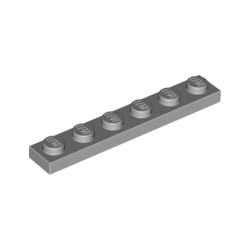 LEGO Peça - Plate 1x6 (Medium Stone Grey) 1998