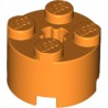 LEGO Peça - Round Brick 2x2 w. Cross (Bright Orange) 4141089