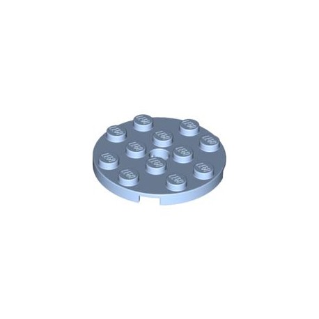 LEGO Peça - Round Plate 4x4 w. Snap (Light Royal Blue) 4599545