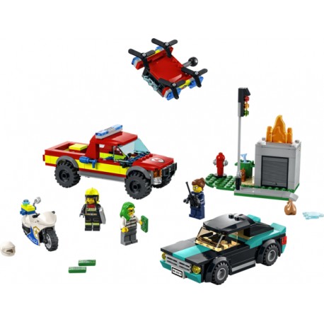 LEGO City Fire - Salvamento dos Bombeiros e Perseguição Policial (295 pcs) 2022